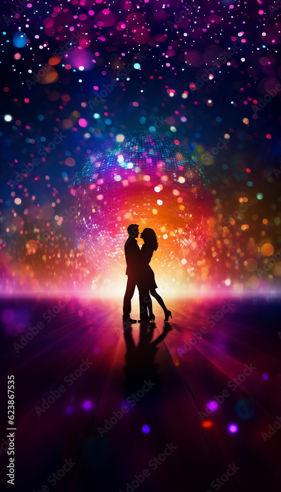 Silhouette of a couple kissing Silhouette of a couple kissing