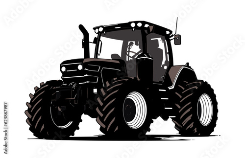Tractor flat illustration vector  tractor flat vector design  modern farm tractor  colorful tractor