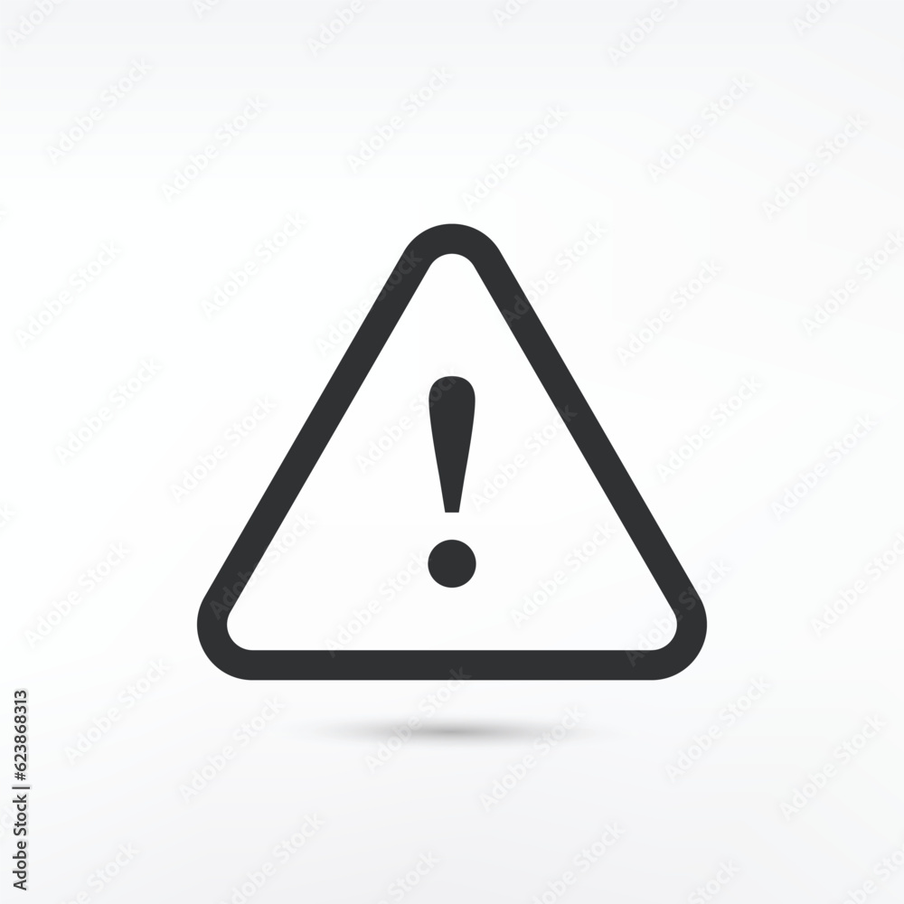 Warning vector icon in modern design style for web site Warning vector icon in modern design style for web site