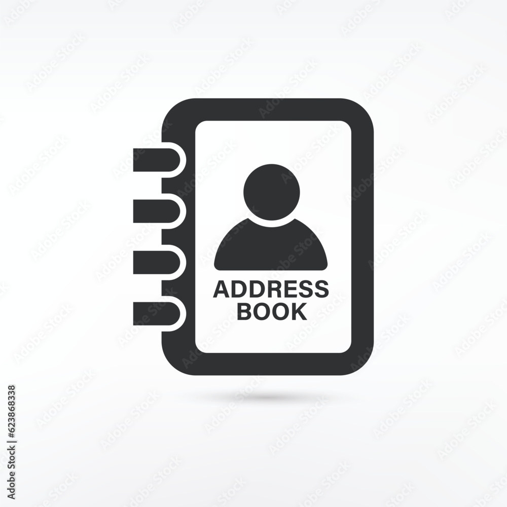 Address book icon. Contact note flat vector. Address book icon. Contact note flat vector.