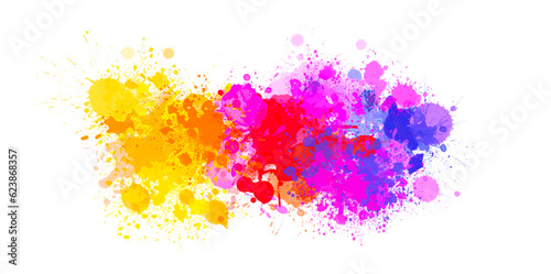 Multicolor splash watercolor stain - template for your designs.