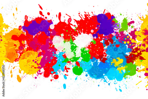 Splashing colorful watercol...