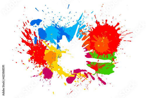 Splashing colorful watercol...
