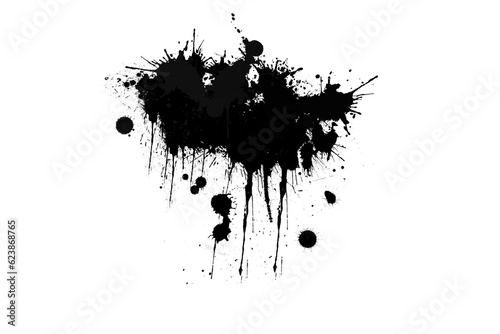 Abstract splatter black color background. illustration design.