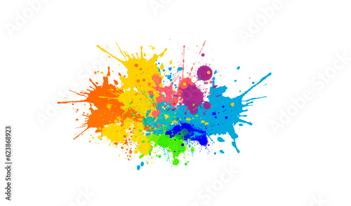 Splashing colorful watercol...
