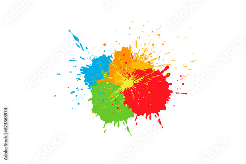Splashing colorful watercolor colors on paper to create a background texture. Abstract paint color design background.