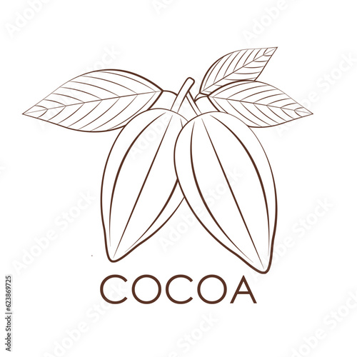 Cocoa bean Logo. Cocoa Icon. Chocolate Cocoa Symbol. Vector Illustration Isolated on White Background.