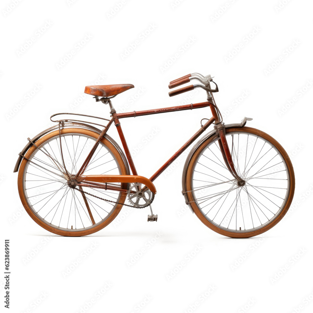 vintage bicycle isolated on white