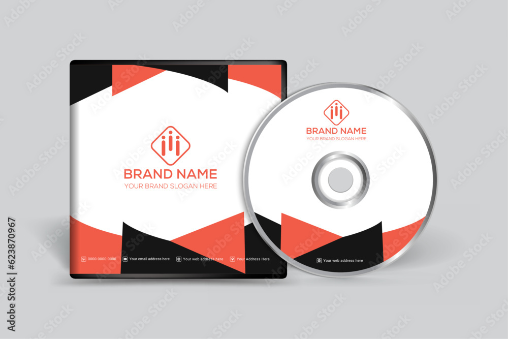 Orange elegant corporate CD cover design