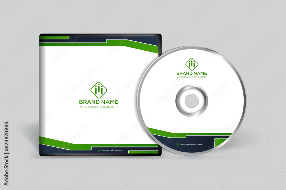 Abstract green color CD cover design
