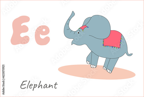 The letter E English elephant