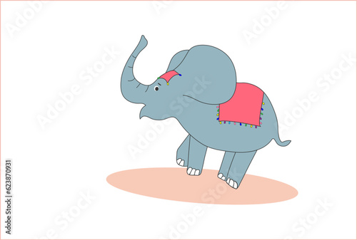 Little elephant in pastel colors