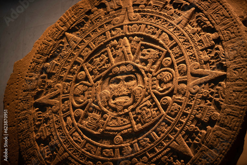 aztec sun stone mexico tenochtitlan photo