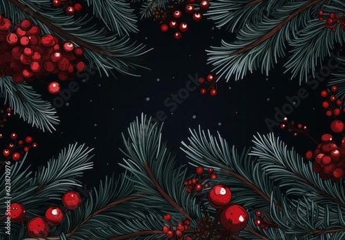 Christmas background. Illustration AI Generative.