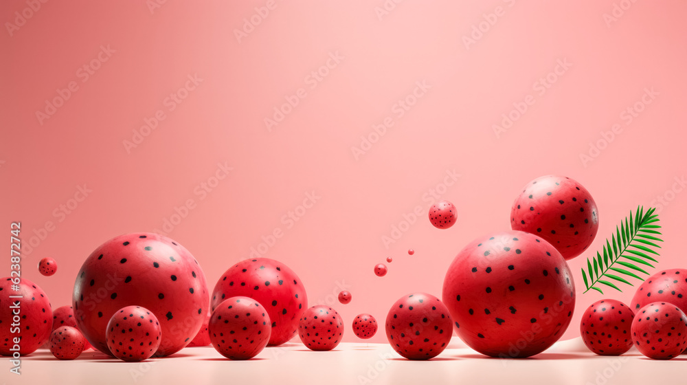 Surreal minimalism background with watermelons