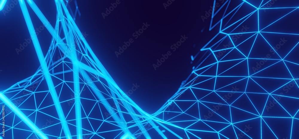 Abstract technology background glowing geometric pattern 3d render Abstract technology background glowing geometric pattern 3d render