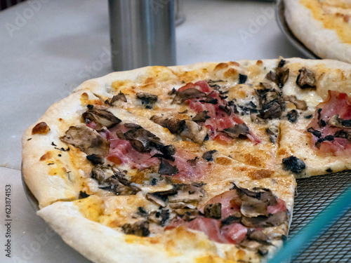 Canvas Print pizza boqueria barcelona fruit seafood meat ham food market
