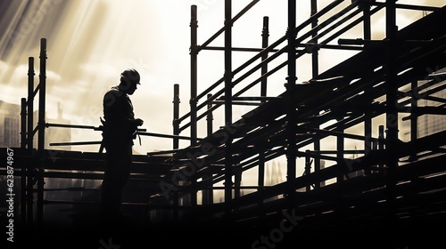 Engineer standing on scaffolding
