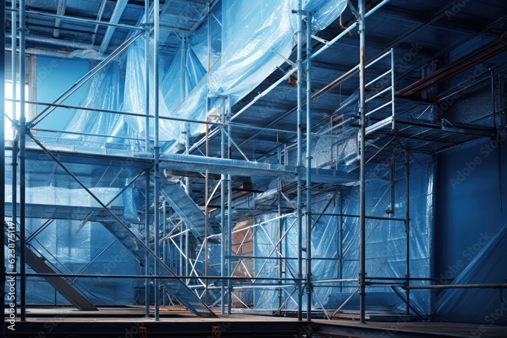 Scaffolding on a construction