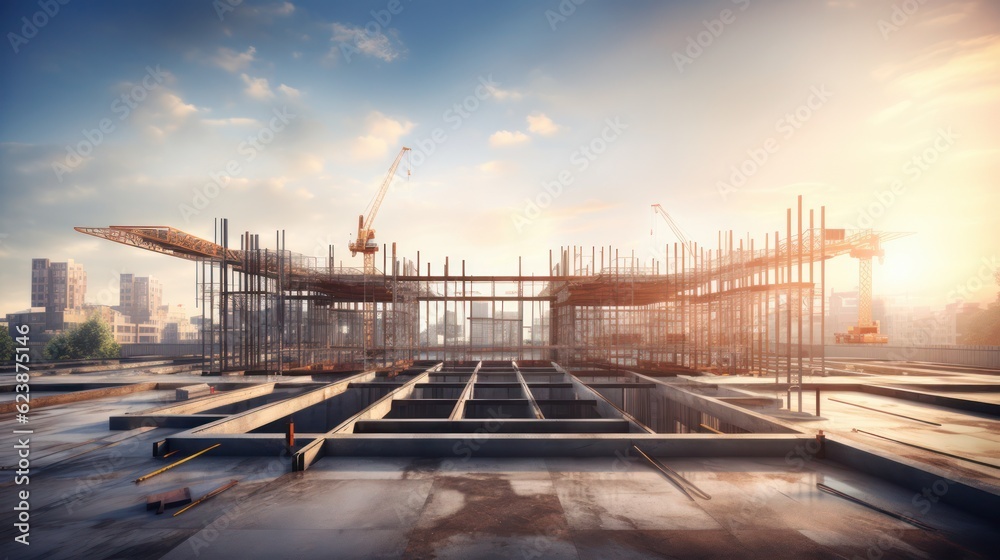 Scaffolding on a construction