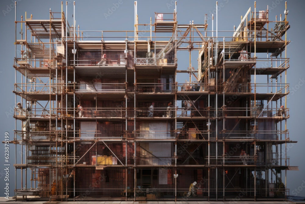 Scaffolding on a construction