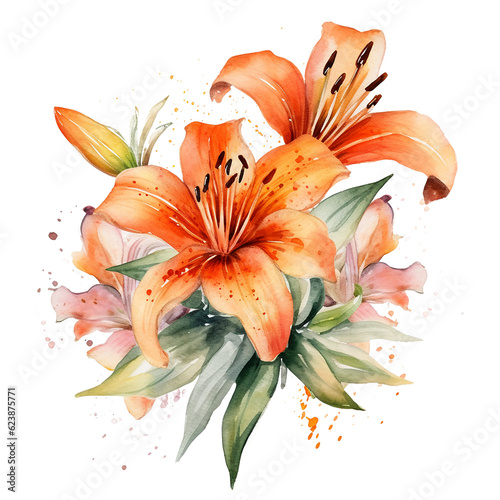 bouquet of orange lilies