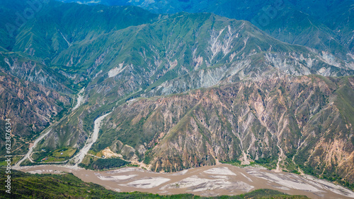drone above canyon of Chicamocha National Park  aerial Colombia san Gil Santander department photo