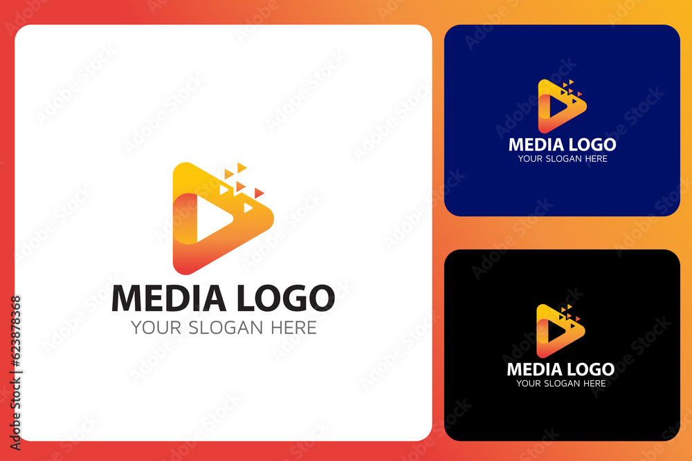 Media Play Logo Design Template Media Play Logo Design Template