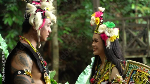 A Borneo lady showcasing the beauty of her culture through her stunning traditional clothing