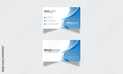Blue modern business card design template, Blue corporate business card template, Clean professional business card template, visiting card, luxury business card  