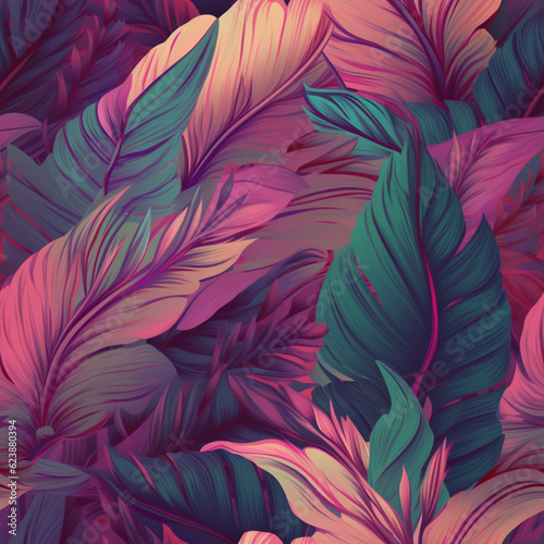 Seamless Tropical Pattern #6, Made with Generative AI