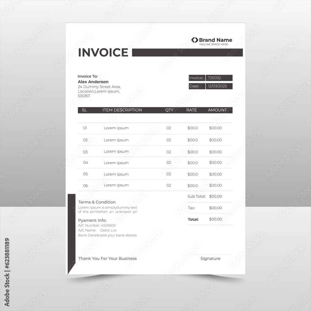 clean invoice template vector design clean invoice template vector design