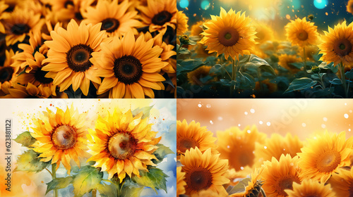 collage of sunflowers
