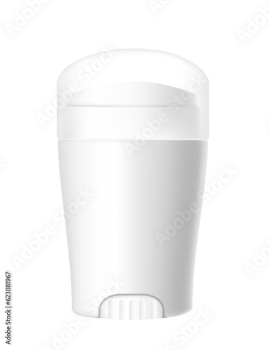 Blank template of roll on antiperspirant deodorant plastic package of cosmetic mock up vector illustration isolated on white background