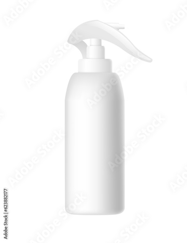 Blank template of spray can antiperspirant deodorant plastic package of cosmetic mock up vector illustration isolated on white background