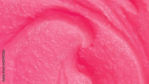Berry yoghurt ice cream. Smoothies from fresh fruits and berries. Ice cream texture. Delicious sweet dessert close-up as a background.