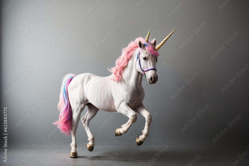 Unicorn walking on clouds. Generative AI
Unicorn walking on clouds. Generative AI