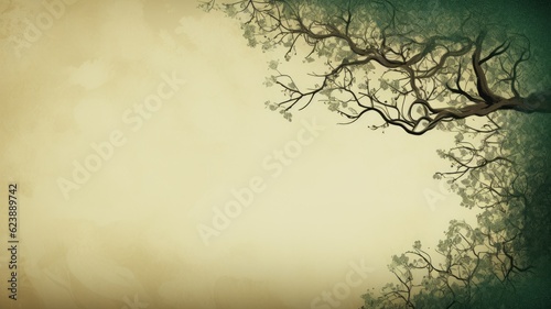 Tree. Web banner with copy space. Generative AI © Artyom