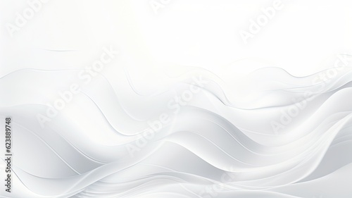 White wave background. Web banner with copy space. Generative AI