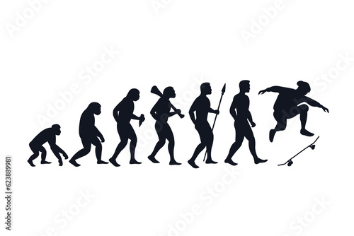 Evolution from primate to skateboarder