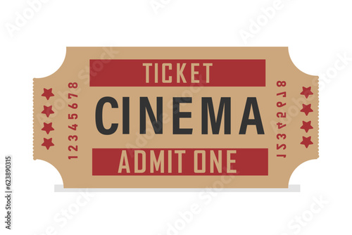 cinema ticket isolated on white background. vector illustration. 