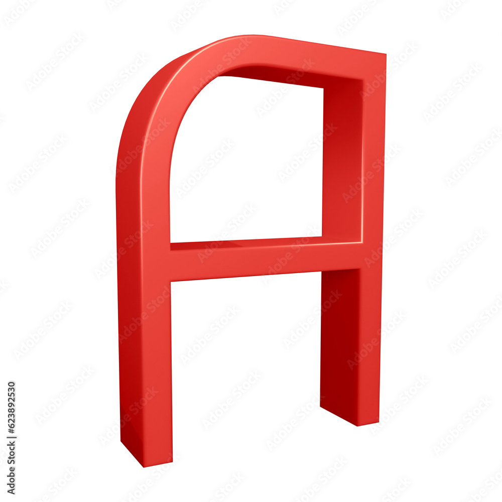 3D red alphabet letter a for education and text concept 3D red alphabet letter a for education and text concept