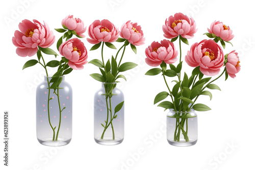 Wallpaper Mural beautiful peony flowers isolated on a transparent background.  Torontodigital.ca
