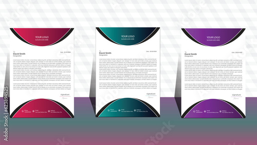 modern letterhead design template. business template. set of three letterhead. business letterhead design. corporate modern letterhead template. professional letter head design. office letterhead.