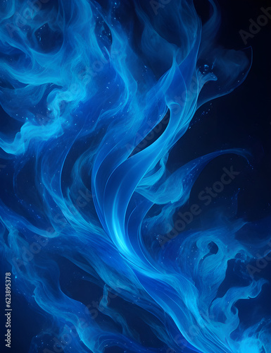 Abstract Background with Mesmerizing Blue Flames © ipolstock