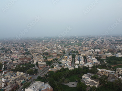 Aerial view of residential area of Lahore city in Pakistan