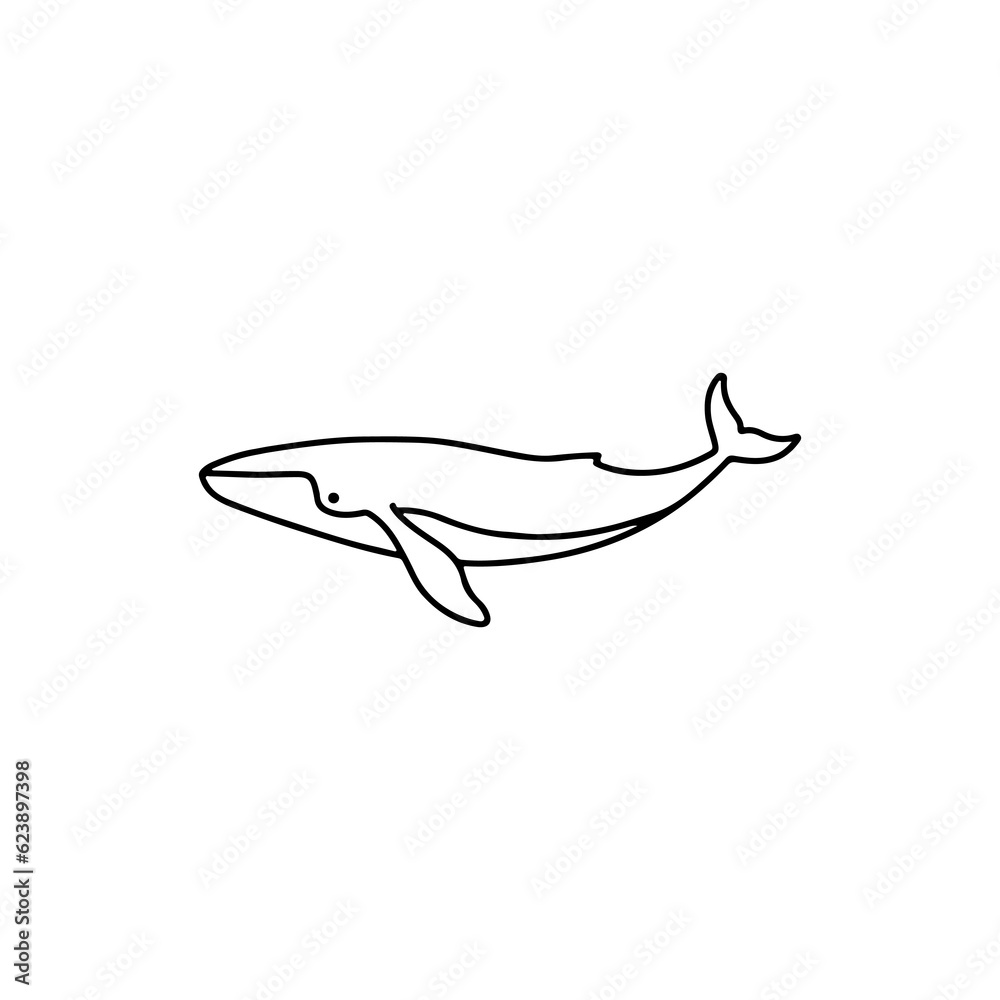 Obraz premium line concept whale vector illustration