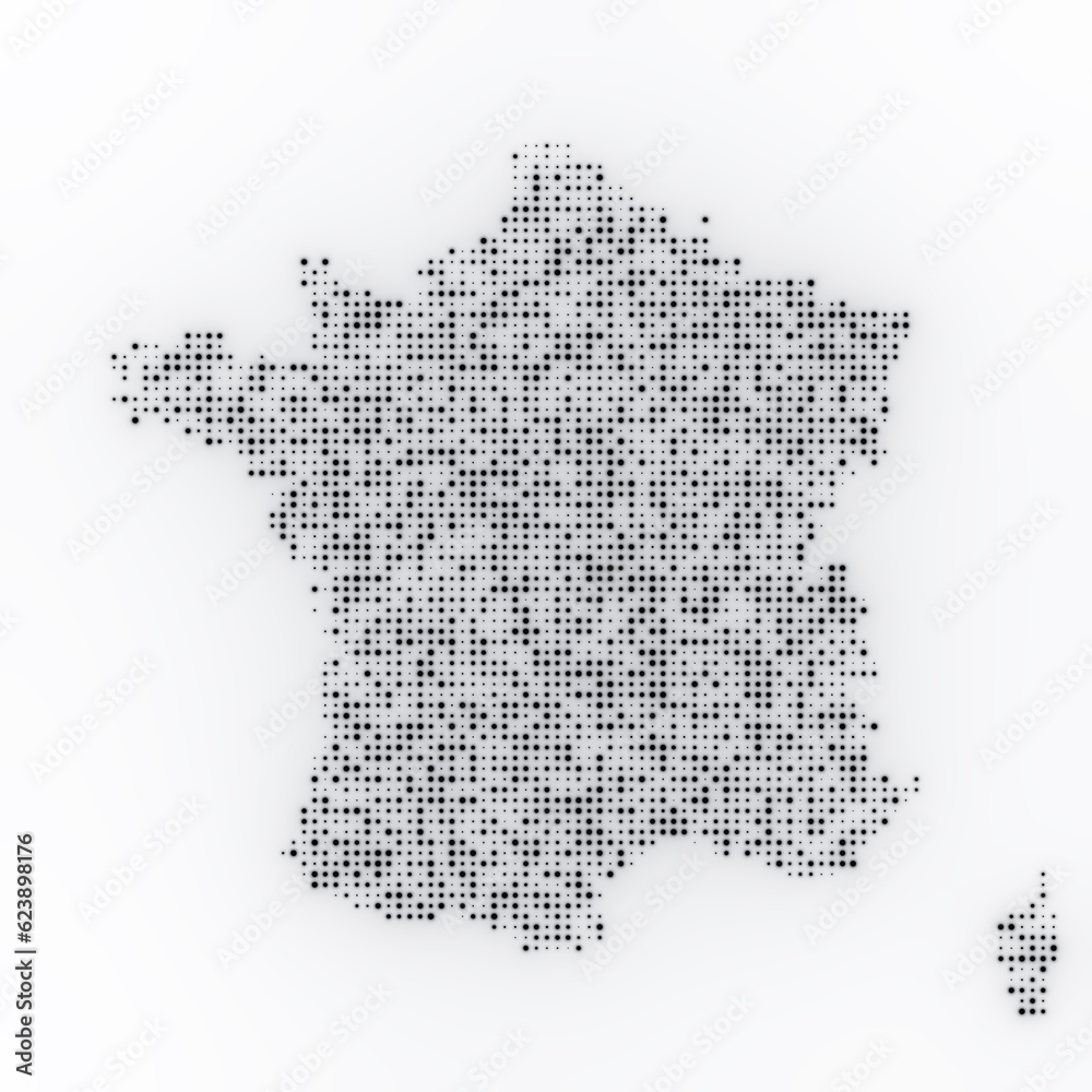 Map of France on a white background