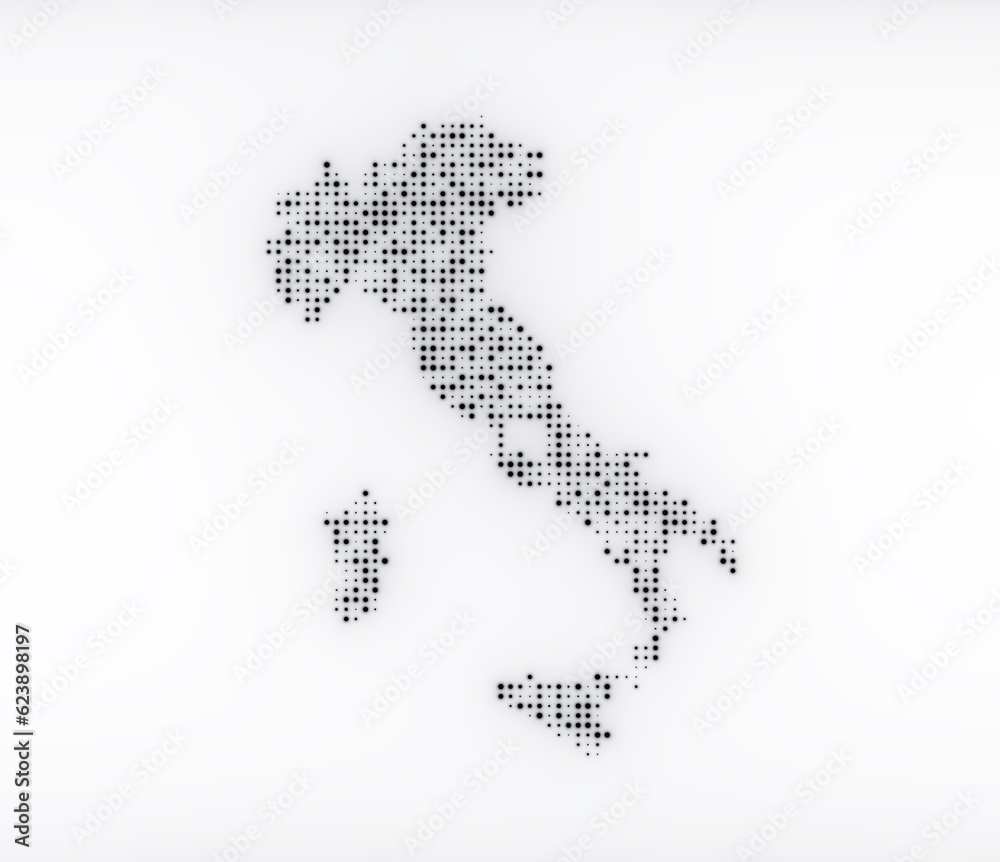 Map of Italy on a white background