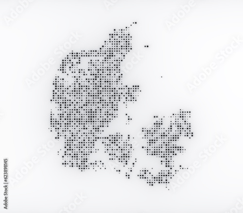 Map of Denmark on a white background